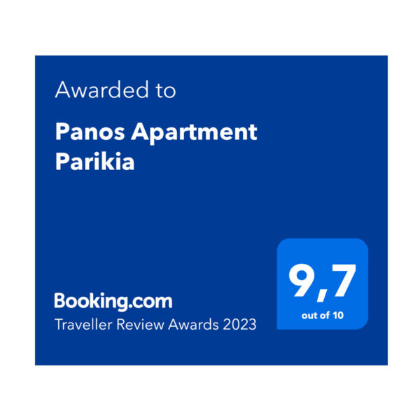 Thumbnail for Excellent rating for Panos Apartment Parikia from Google and Booking.com for 2022.